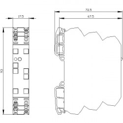 CONVERTISSEUR DE SIGNAL 24-240V UC 0-60MV 0-100MV 0-300MV 0-500MV 0-1V  REF. SIEMENS 3RS70062FW00